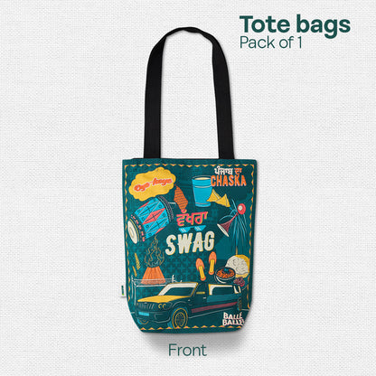 Wakhra Swag! Canvas Tote Bag, 100% Organic Cotton, Pack of 1