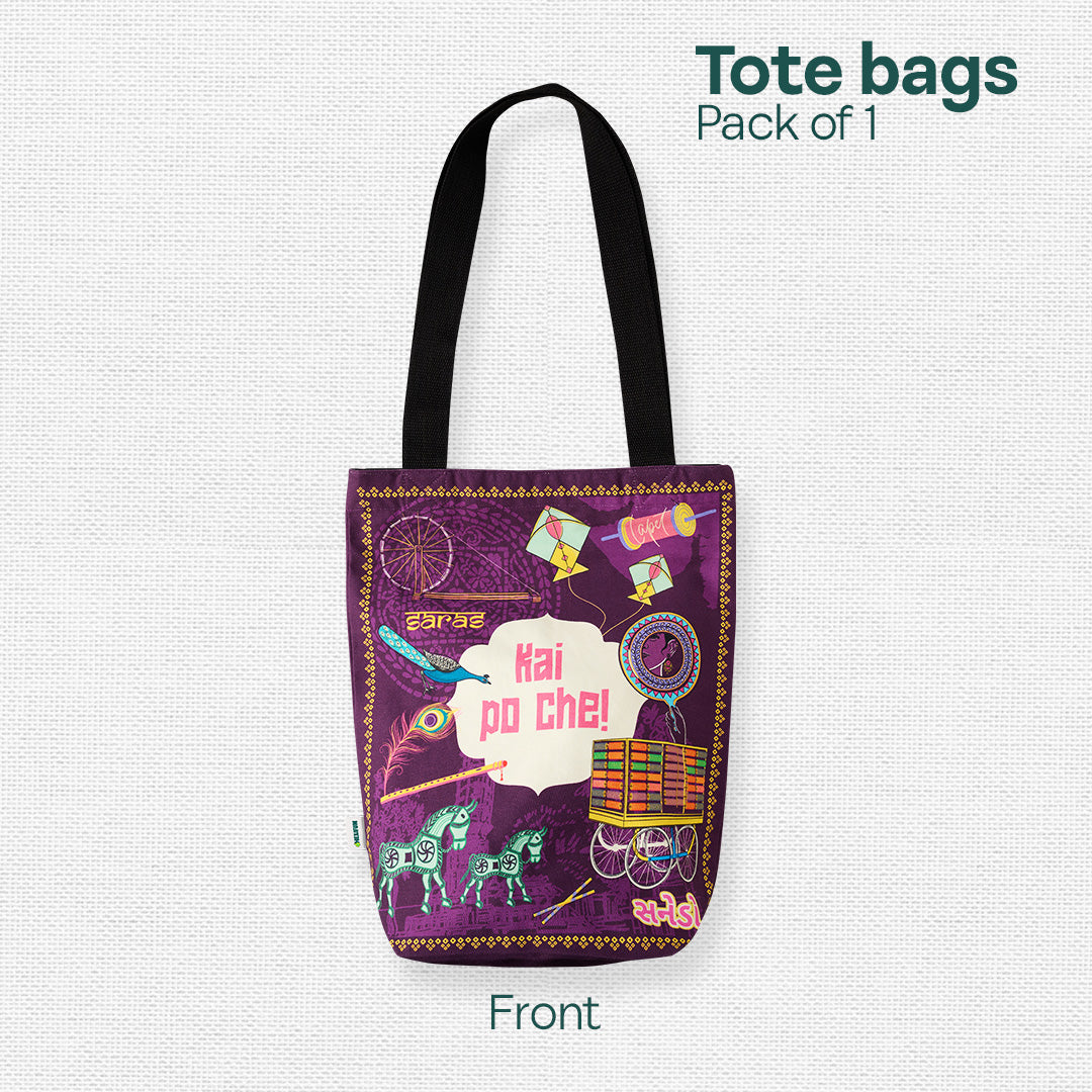 Kai Po Che! Canvas Tote Bag, 100% Organic Cotton, Pack of 1