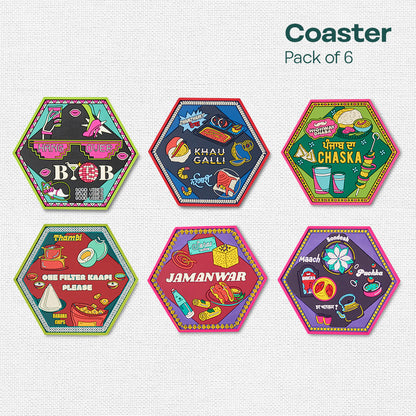 Insanely Indian! Coasters, Pack of 6
