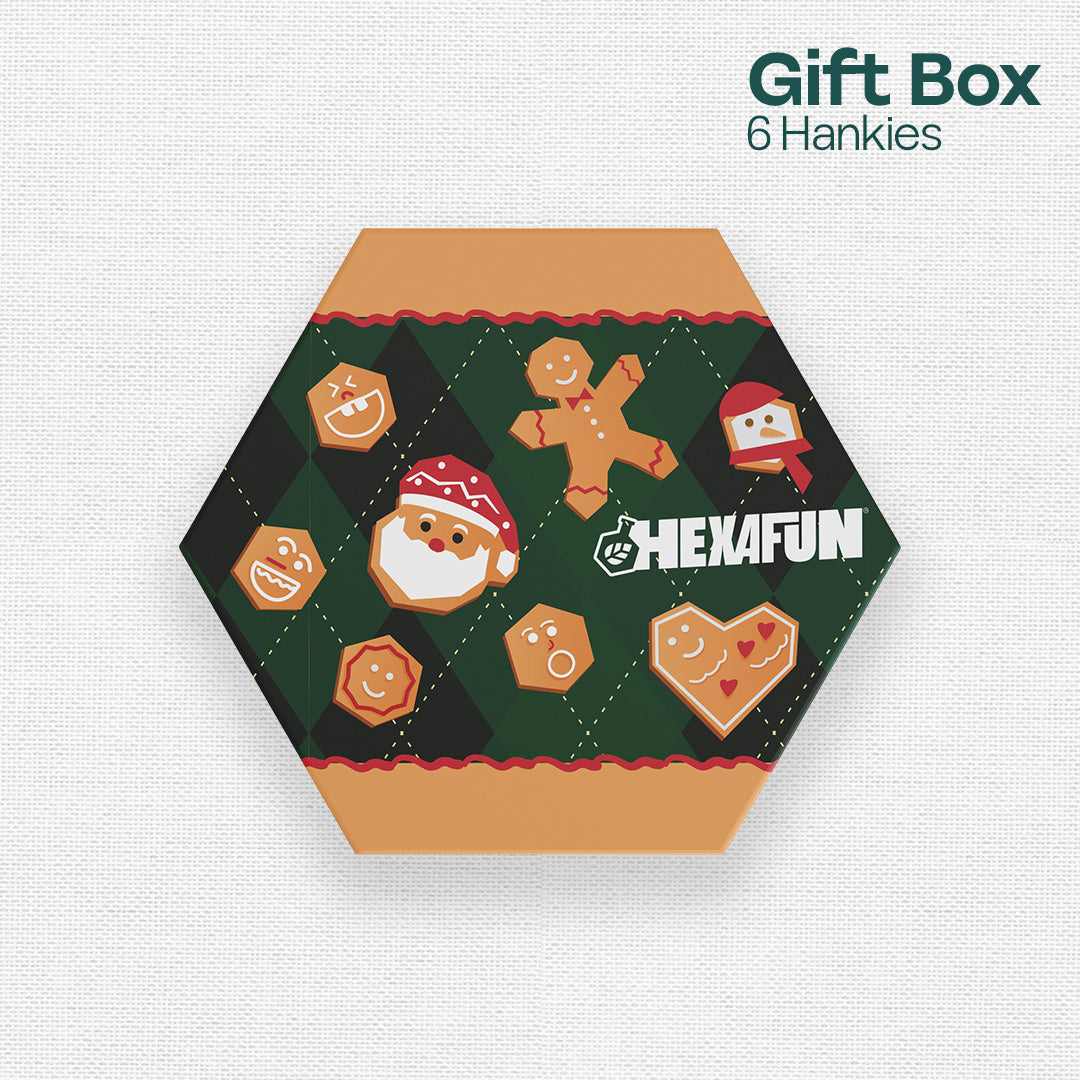 Ginger Bread! Unisex Hankies, 100% Organic Cotton, Gift Box of 6