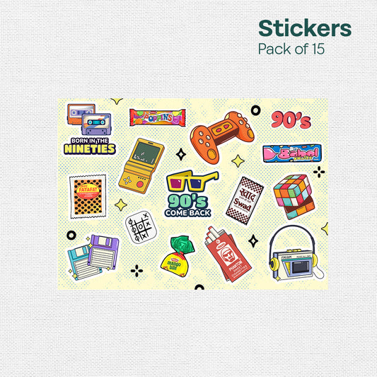Retro Mode On! 15 Stickers Multipack