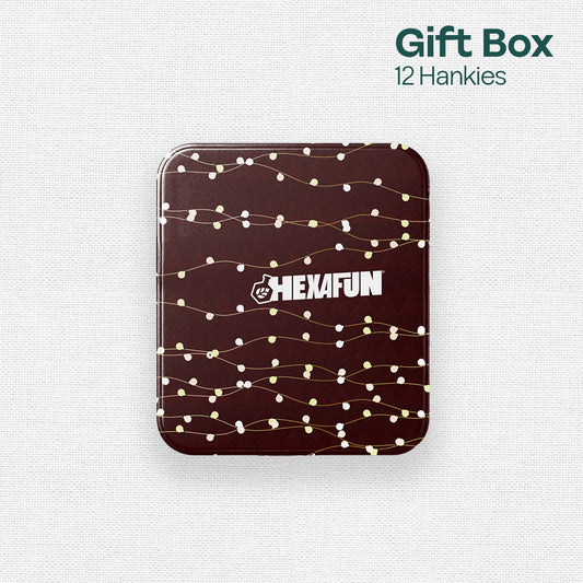 Glam Sham! Tin Gift Box, Unisex Hankies, 100% Organic Cotton, Box Of 12