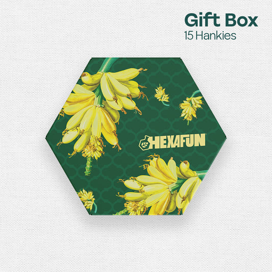 Banana Bunch! Unisex Hankies, 100% Organic Cotton, Gift Box of 15