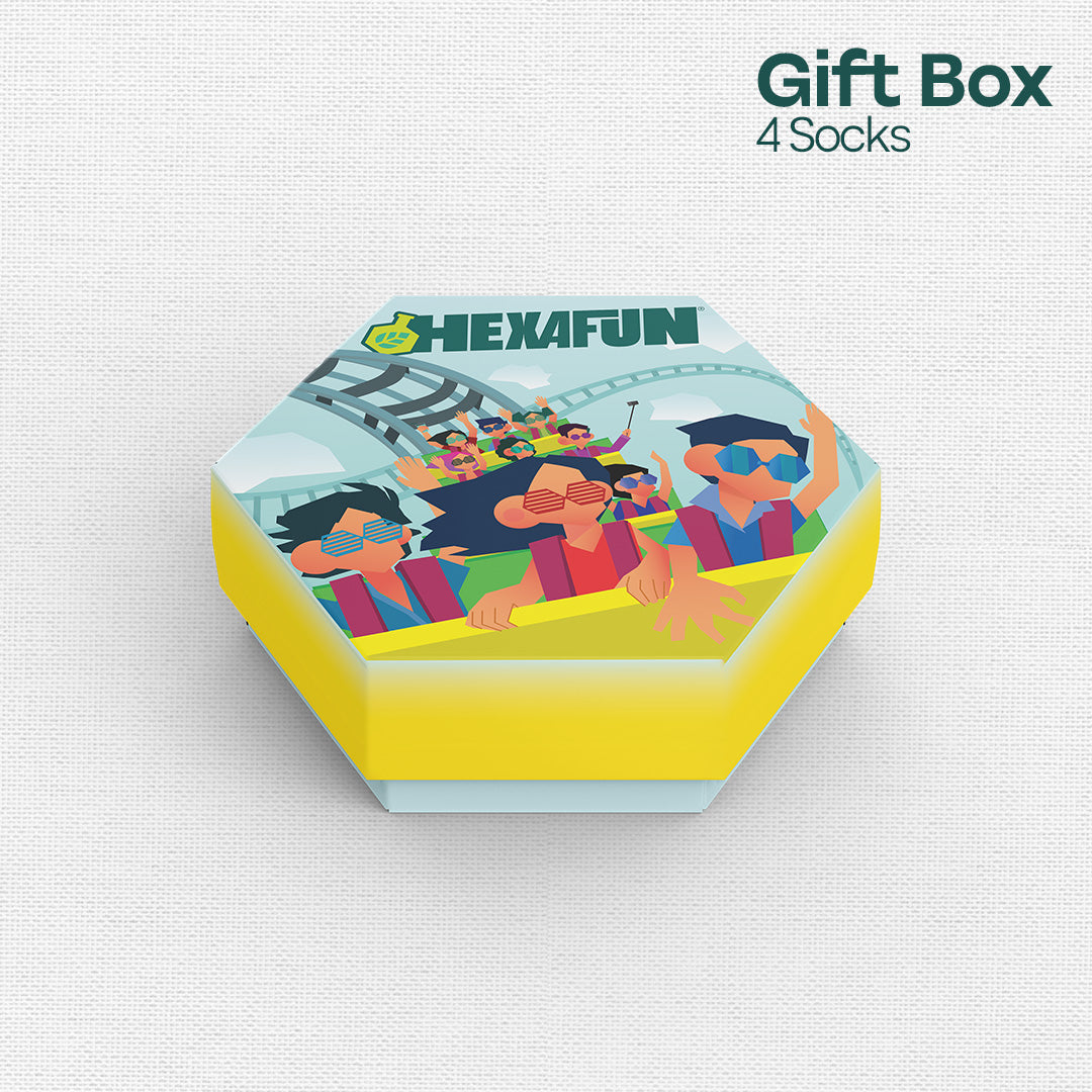 Thrill Seeker! Unisex Crew Length Socks, 100% Organic Cotton, Gift Box of 4