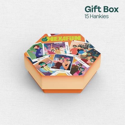 Time Capsule! Unisex Hankies, 100% Organic Cotton, Gift Box of 15