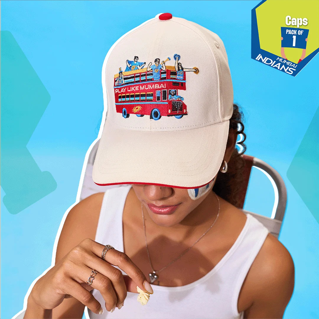 Play Like Mumbai! 100% Cotton Fabric, Unisex Cap, Pack of 1