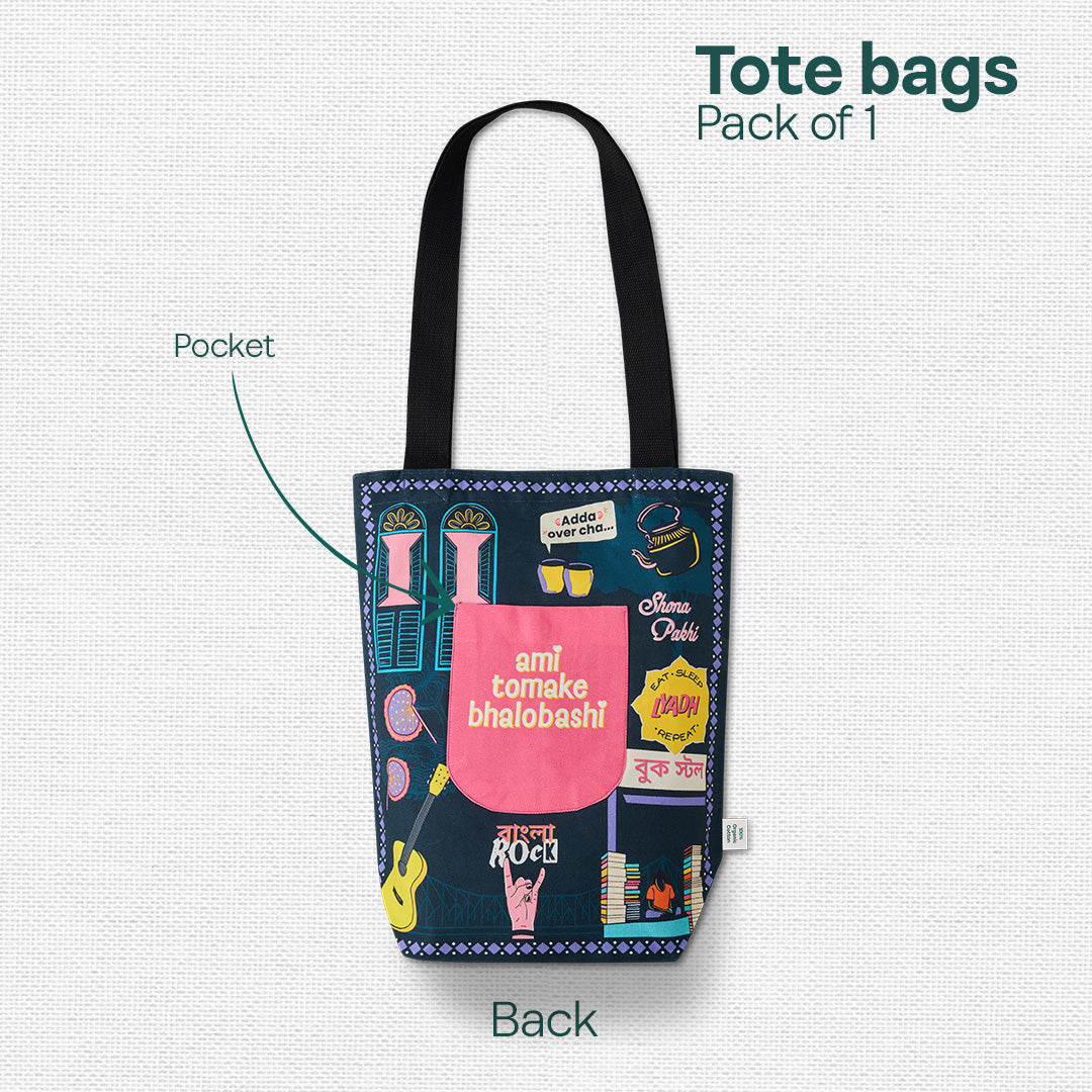 Bong Vibe Loading! Canvas Tote Bag, 100% Organic Cotton, Pack of 1