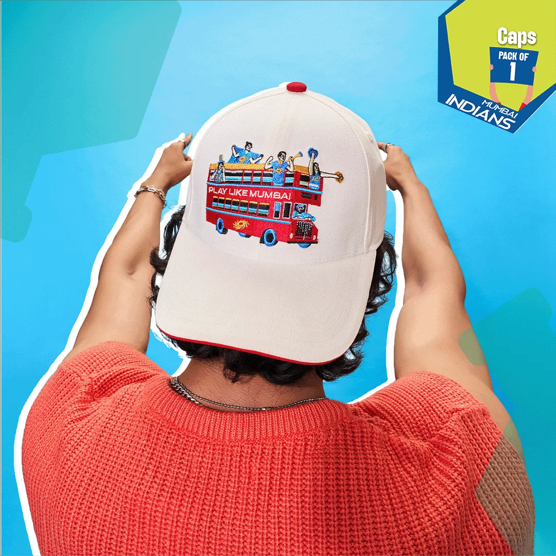 Play Like Mumbai! 100% Cotton Fabric, Unisex Cap, Pack of 1