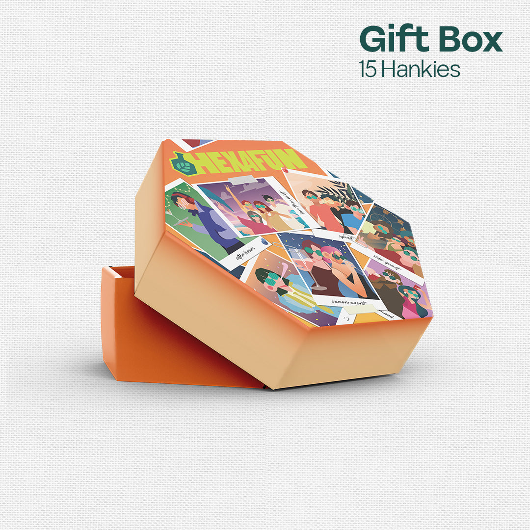 Time Capsule! Unisex Hankies, 100% Organic Cotton, Gift Box of 15