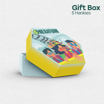 Cheer Thrills! Unisex Hankies, 100% Organic Cotton, Gift Box of 6