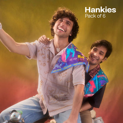 Insanely Maharashtra Swag! Unisex Hankies, 100% Organic Cotton, Pack of 6