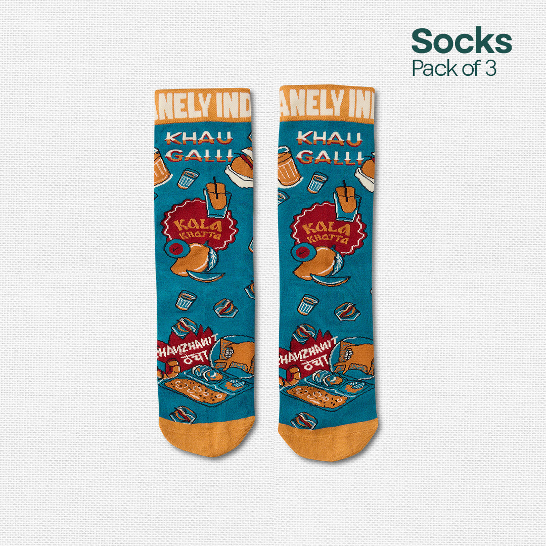 Insanely Maharashtra Feets! Unisex Socks, 100% Bamboo, Crew Length, Pack of 3