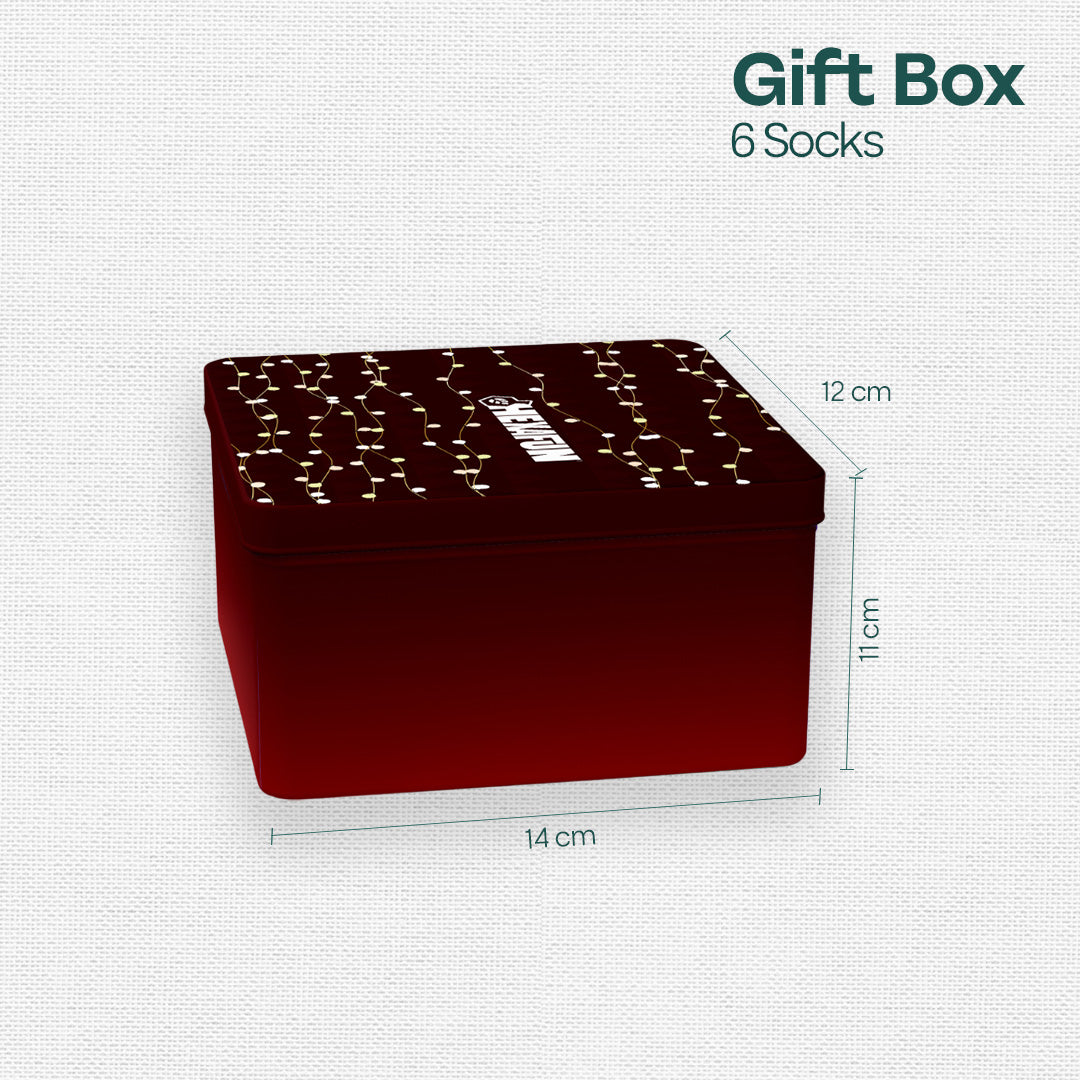 Glitterin'! Tin Gift Box, Unisex Ankle Length, 100% Organic Cotton, Box Of 06