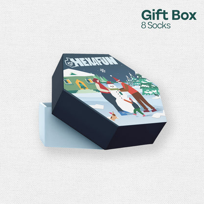 Frostbite! Unisex Crew Length Socks, 100% Organic Cotton, Gift Box of 8