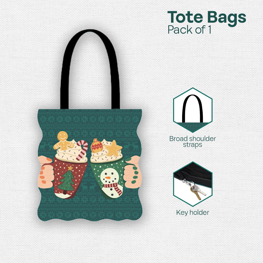 Steamy Sips! Canvas Tote Bags, 100% Organic Cotton, Pack of 1