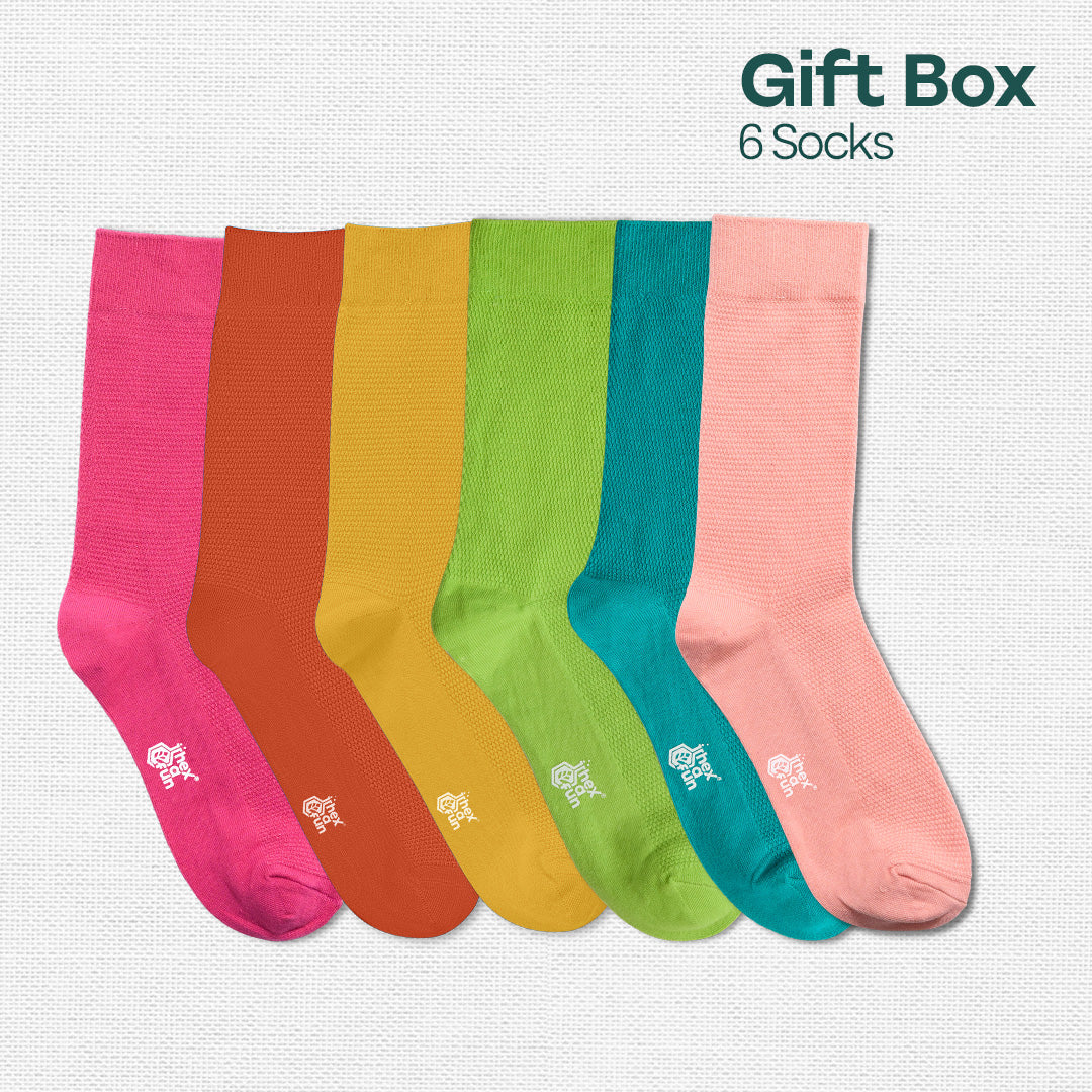 Glitterin'! Tin Gift Box, Unisex Crew Length, 100% Organic Cotton, Box Of 06