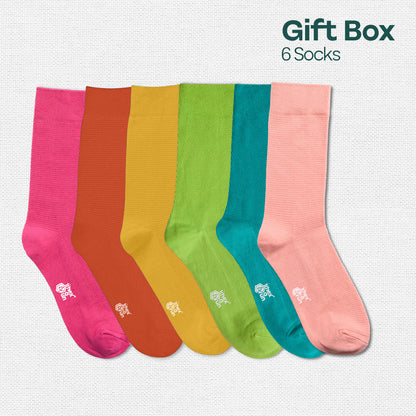 Glitterin'! Tin Gift Box, Unisex Crew Length, 100% Organic Cotton, Box Of 06