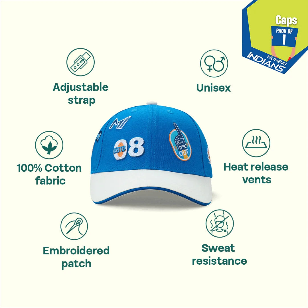 Estd. 08! 100% Cotton Fabric, Unisex Cap, Pack of 1