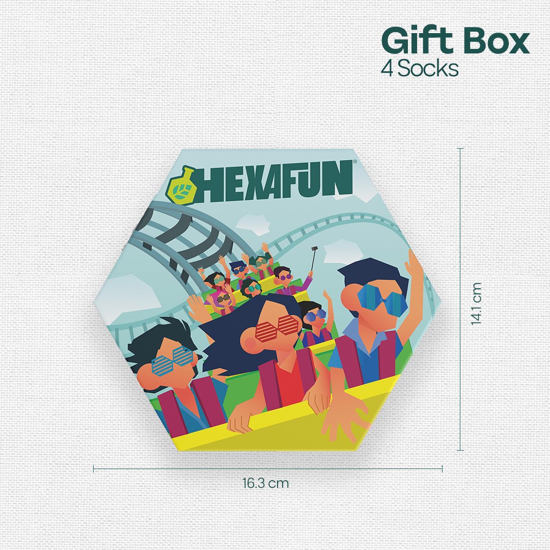 Thrill Seeker! Unisex Crew Length Socks, 100% Organic Cotton, Gift Box of 4