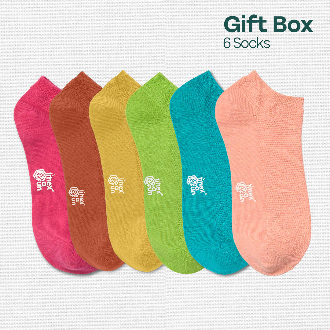 Glitterin'! Tin Gift Box, Unisex Ankle Length, 100% Organic Cotton, Box Of 06