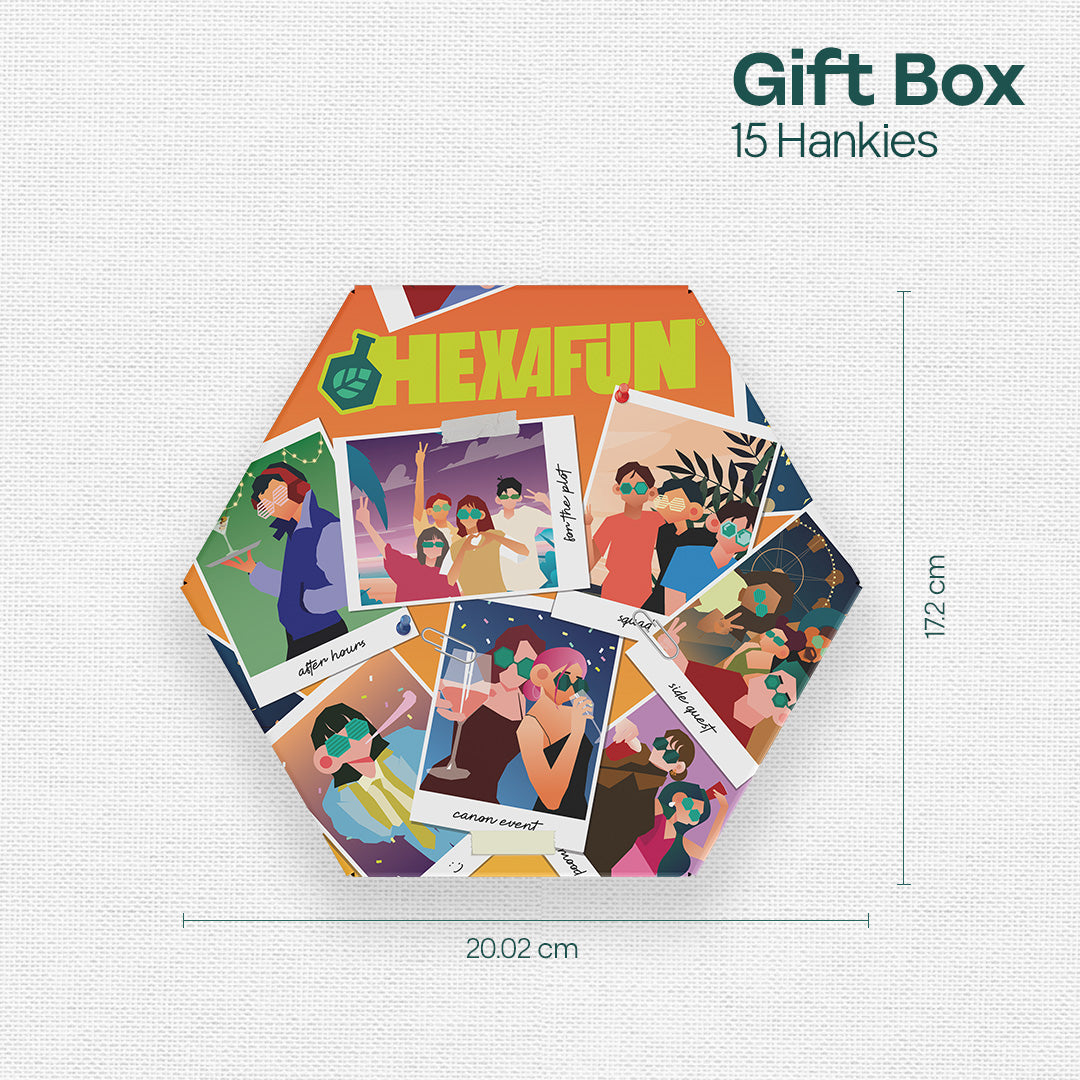 Time Capsule! Unisex Hankies, 100% Organic Cotton, Gift Box of 15