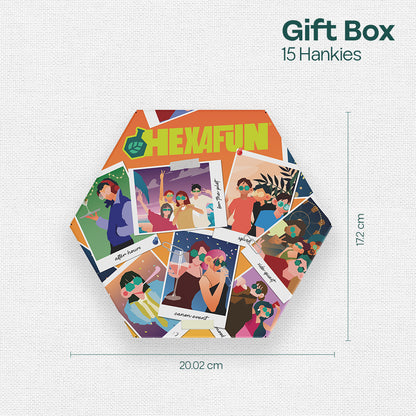 Time Capsule! Unisex Hankies, 100% Organic Cotton, Gift Box of 15