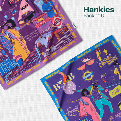 Insanely Maharashtra Swag! Unisex Hankies, 100% Organic Cotton, Pack of 6