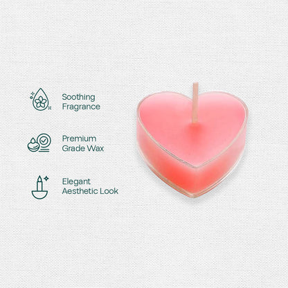 Pink Heart Shaped Scented Mini Candles, Pack of 2