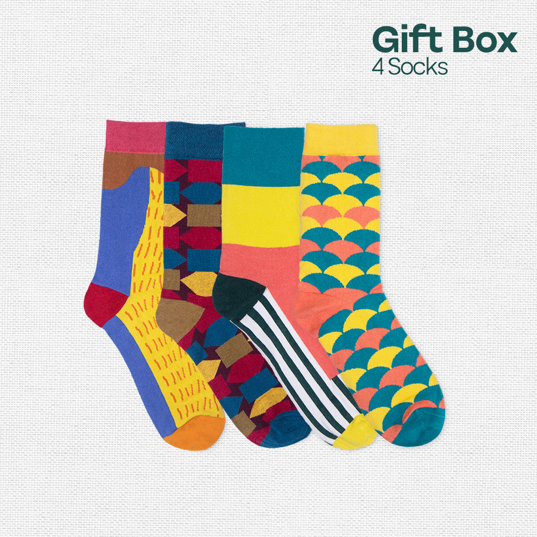 Thrill Seeker! Unisex Crew Length Socks, 100% Organic Cotton, Gift Box of 4