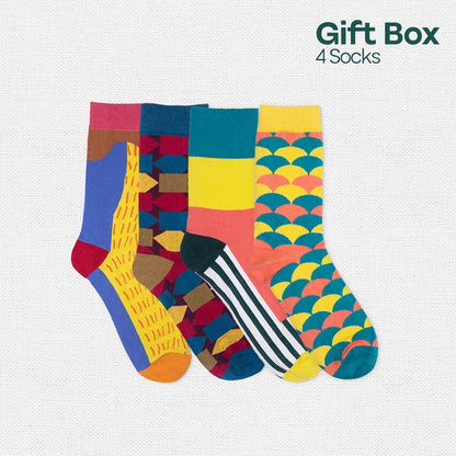 Thrill Seeker! Unisex Crew Length Socks, 100% Organic Cotton, Gift Box of 4