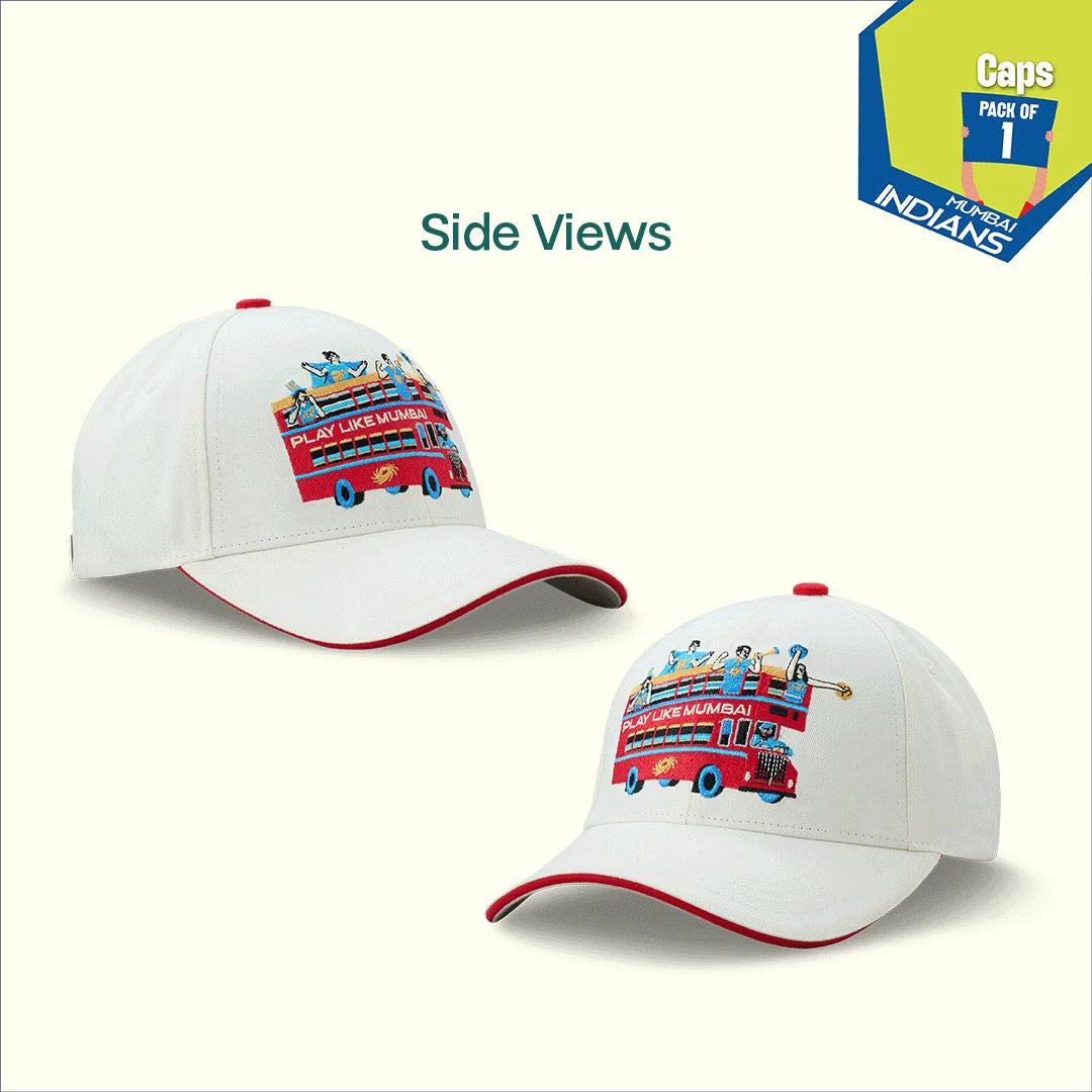 Play Like Mumbai! 100% Cotton Fabric, Unisex Cap, Pack of 1