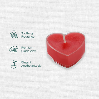Red Heart Shaped Scented Mini Candles, Pack of 2
