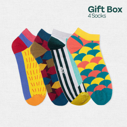 Thrill Seeker! Unisex Ankle Length Socks, 100% Organic Cotton, Gift Box of 4