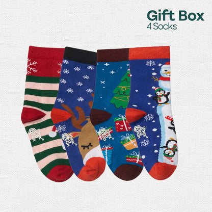 Crumb Kiss! Unisex Kid's Socks, 100% Bamboo, Crew Length, Gift Box of 8