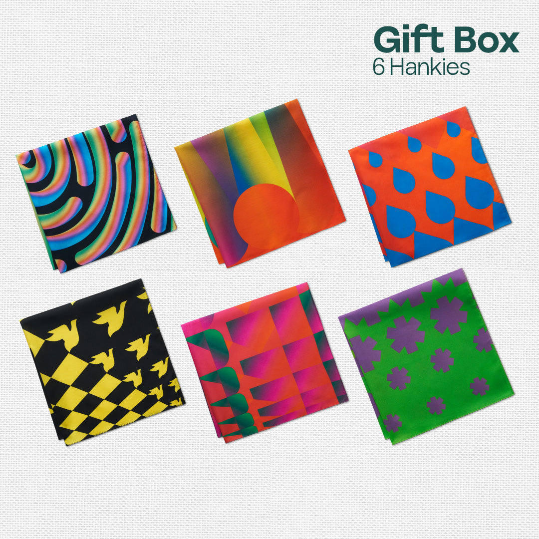 Say Cheese! Unisex Hankies, 100% Organic Cotton, Gift Box of 6