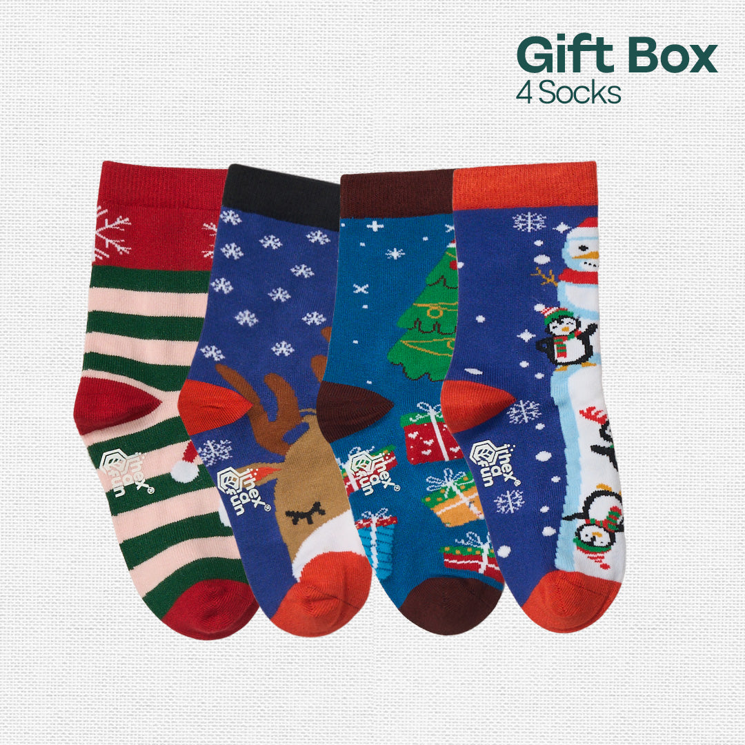 Crumb Kiss! Unisex Kid's Socks, 100% Bamboo, Crew Length, Gift Box of 8