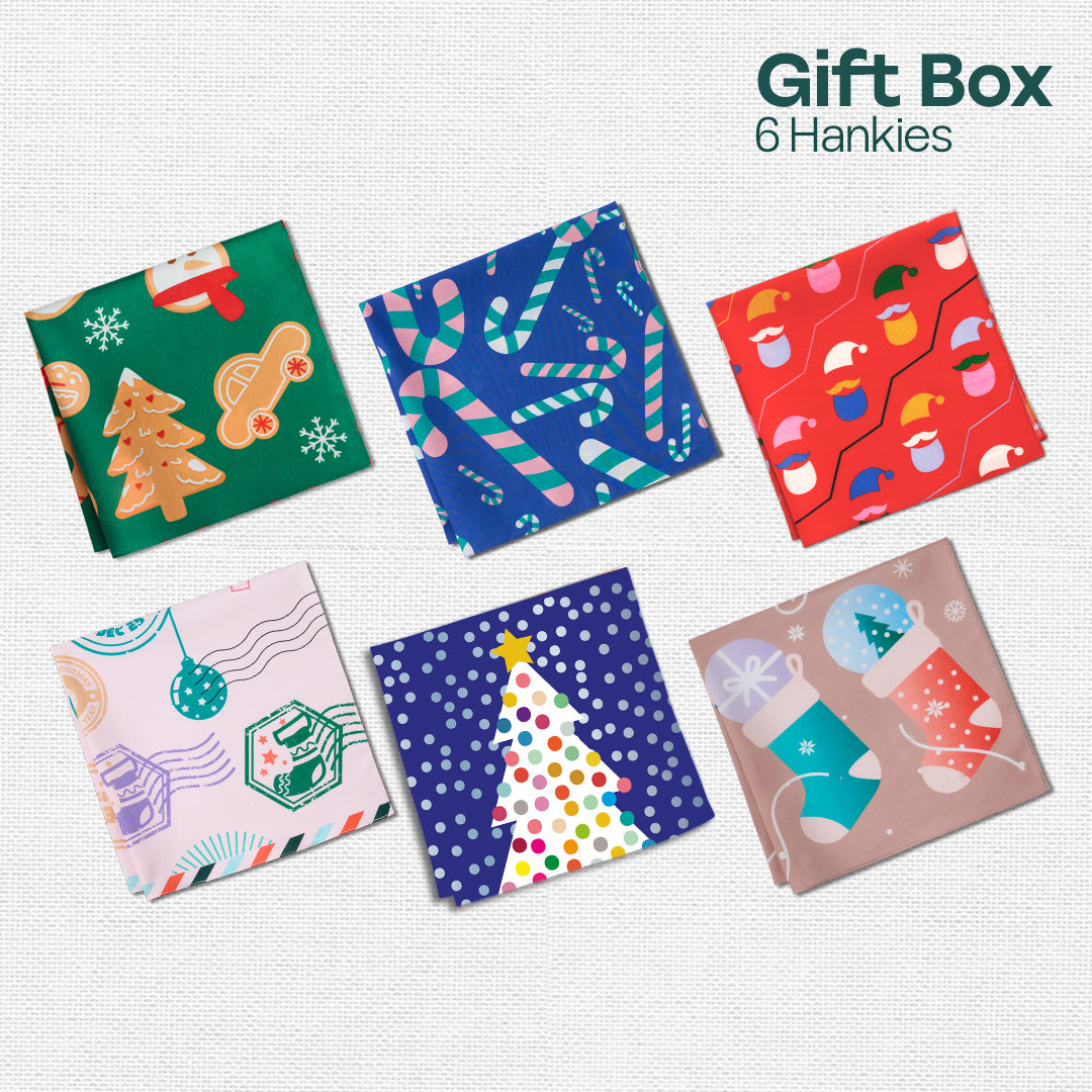 Sugar & Spice! Unisex Kid's Hankies, 100% Organic Cotton, Gift Box of 6