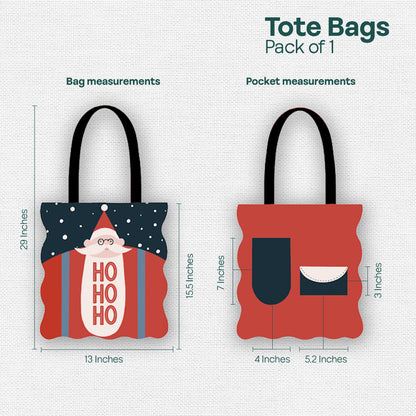 Chill Claus! Canvas Tote Bags, 100% Organic Cotton, Pack of 1