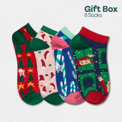 Frostbite! Unisex Ankle Length Socks, 100% Organic Cotton, Gift Box of 8