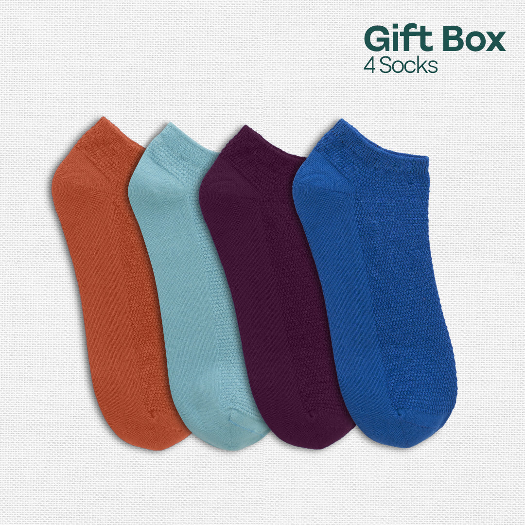 Pout It Out! Unisex Ankle Length Socks, 100% Organic Cotton, Gift Box of 4