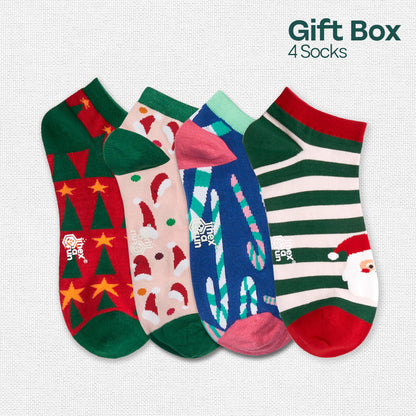Ginger Bite! Unisex Ankle Length Socks, 100% Organic Cotton, Gift Box of 4