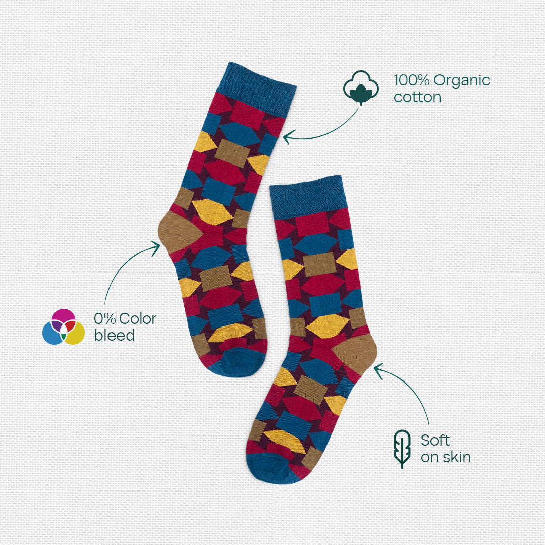 Thrill Seeker! Unisex Crew Length Socks, 100% Organic Cotton, Gift Box of 4