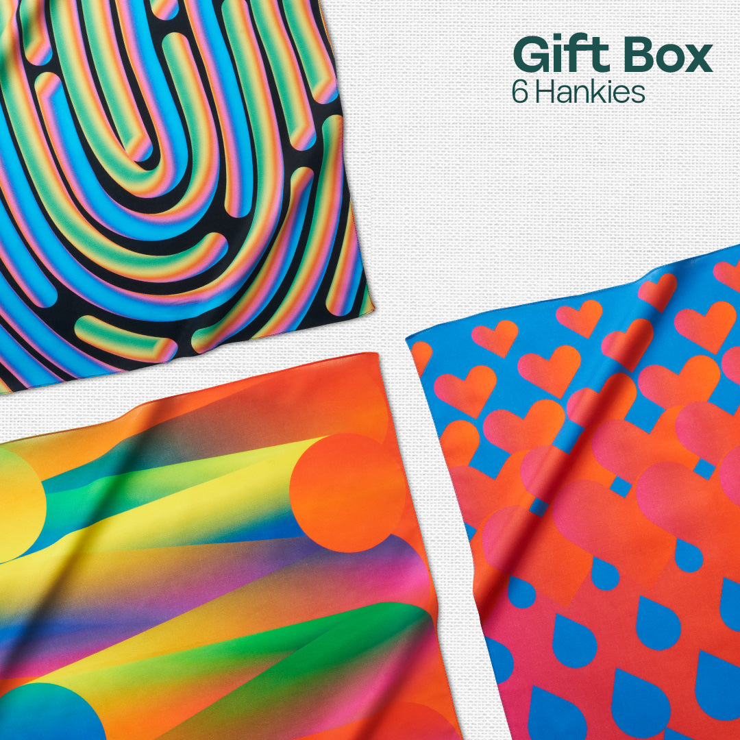 Say Cheese! Unisex Hankies, 100% Organic Cotton, Gift Box of 6