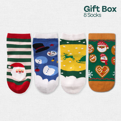 Frostbite! Unisex Ankle Length Socks, 100% Organic Cotton, Gift Box of 8