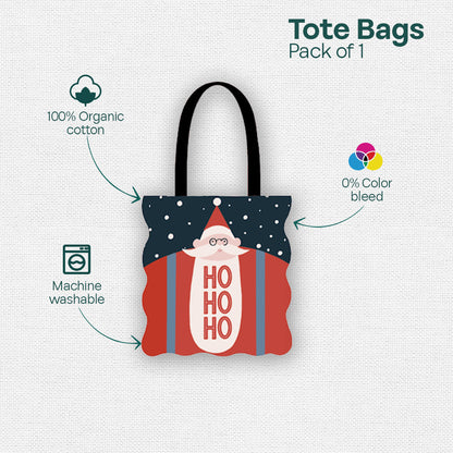 Chill Claus! Canvas Tote Bags, 100% Organic Cotton, Pack of 1