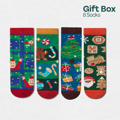 Icy Cool! Unisex Kid's Socks, 100% Bamboo, Crew Length, Gift Box of 8