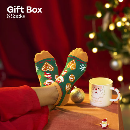 Season Splash! Tin Gift Box, Unisex Ankle Length Socks, 100% Organic Cotton, Box of 6