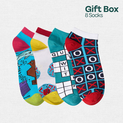 Banana Bunch! Unisex Ankle Length Socks, 100% Bamboo, Gift Box of 8