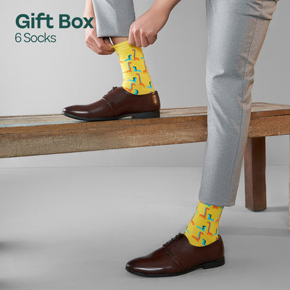 Beat Play! Tin Gift Box, Unisex Crew Length Socks, 100% Organic Cotton, Gift Box of 6