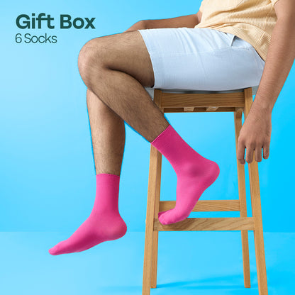 Glitterin'! Tin Gift Box, Unisex Crew Length, 100% Organic Cotton, Box Of 06